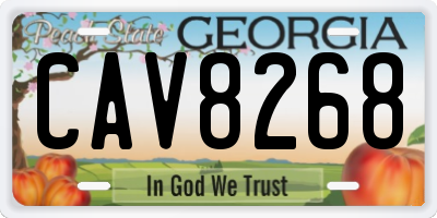 GA license plate CAV8268