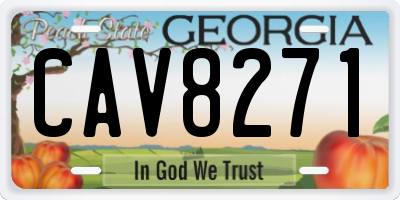 GA license plate CAV8271