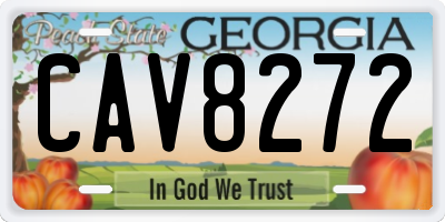 GA license plate CAV8272