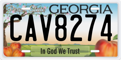 GA license plate CAV8274