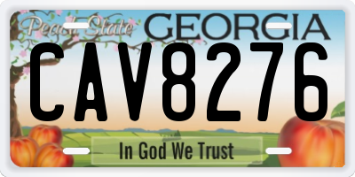 GA license plate CAV8276