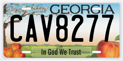 GA license plate CAV8277