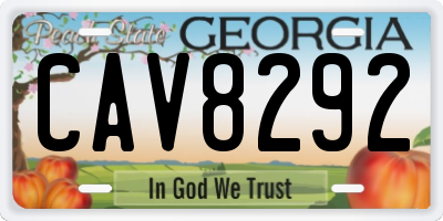 GA license plate CAV8292