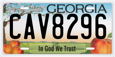 GA license plate CAV8296