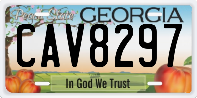 GA license plate CAV8297