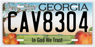 GA license plate CAV8304