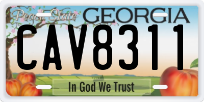 GA license plate CAV8311