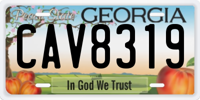 GA license plate CAV8319