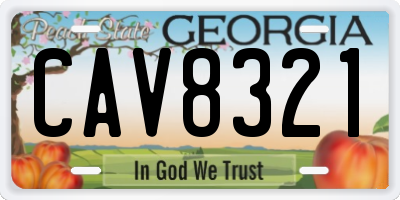 GA license plate CAV8321