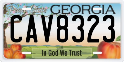 GA license plate CAV8323