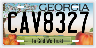 GA license plate CAV8327