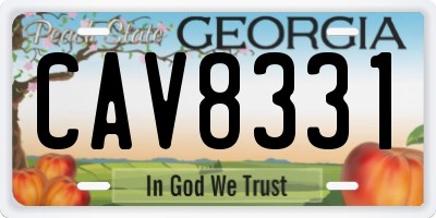 GA license plate CAV8331