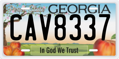 GA license plate CAV8337