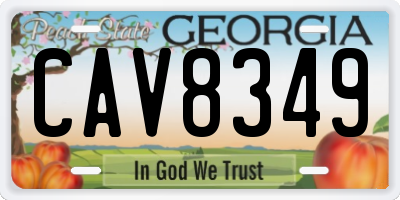 GA license plate CAV8349