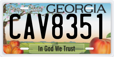 GA license plate CAV8351