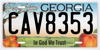 GA license plate CAV8353