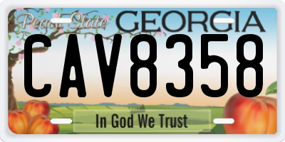 GA license plate CAV8358