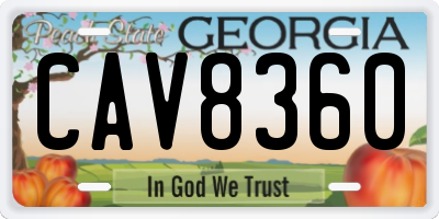 GA license plate CAV8360