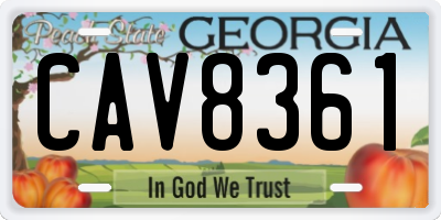 GA license plate CAV8361