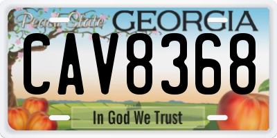 GA license plate CAV8368