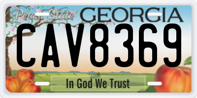 GA license plate CAV8369