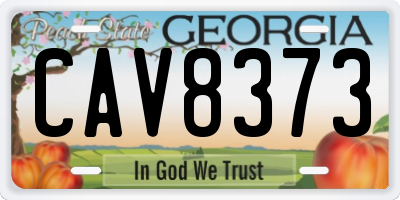 GA license plate CAV8373