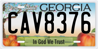 GA license plate CAV8376