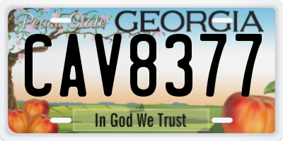 GA license plate CAV8377