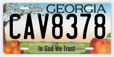 GA license plate CAV8378