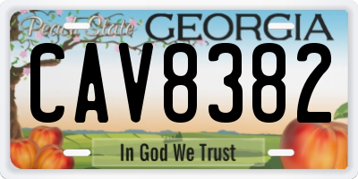 GA license plate CAV8382