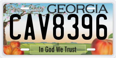 GA license plate CAV8396