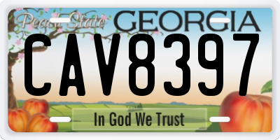 GA license plate CAV8397