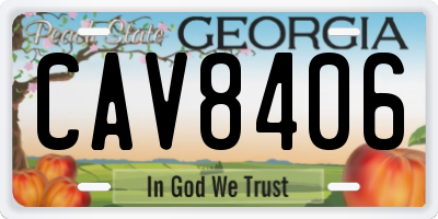 GA license plate CAV8406