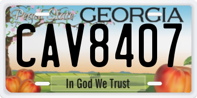 GA license plate CAV8407