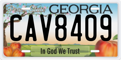 GA license plate CAV8409