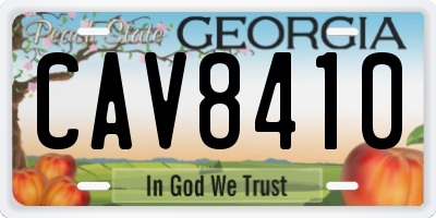 GA license plate CAV8410