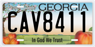 GA license plate CAV8411