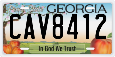 GA license plate CAV8412