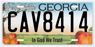 GA license plate CAV8414