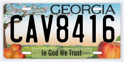 GA license plate CAV8416