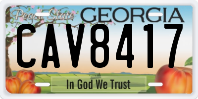 GA license plate CAV8417