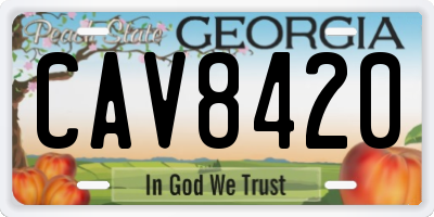 GA license plate CAV8420