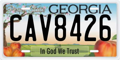 GA license plate CAV8426