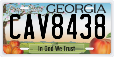 GA license plate CAV8438