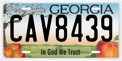 GA license plate CAV8439