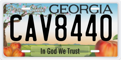 GA license plate CAV8440