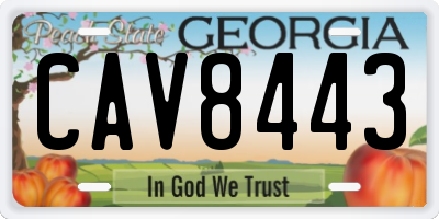 GA license plate CAV8443