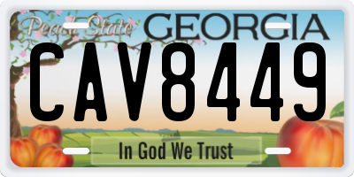 GA license plate CAV8449
