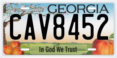 GA license plate CAV8452