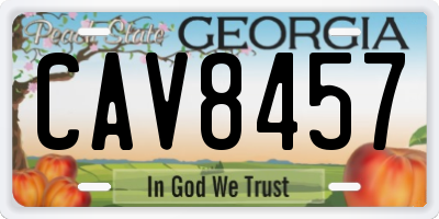 GA license plate CAV8457